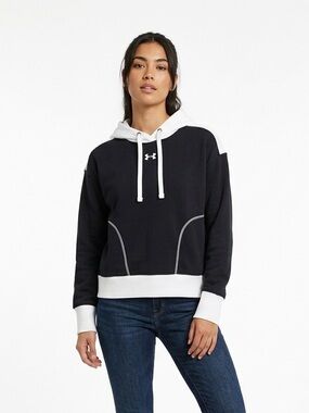 Under Armour Women's Black and White Pullover Hoodie Sz Large